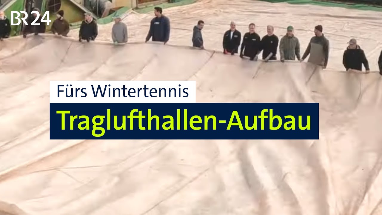 Vereinsmitglieder bauen Traglufthalle fürs Wintertennis selber auf | BR24