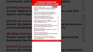 Financial Manager Interview Questions and Answers