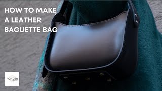 How To Make 90s Leather Baguette Bag (Leather Craft Tutorial / Leather Pattern)