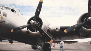 B 17 bomber flies over El Paso