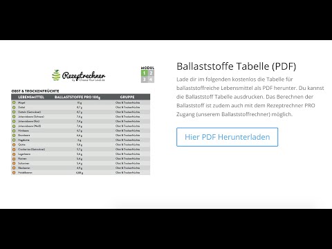 Ballastoffreiche Lebensmittel (PDF) & Ballaststoff Rechner