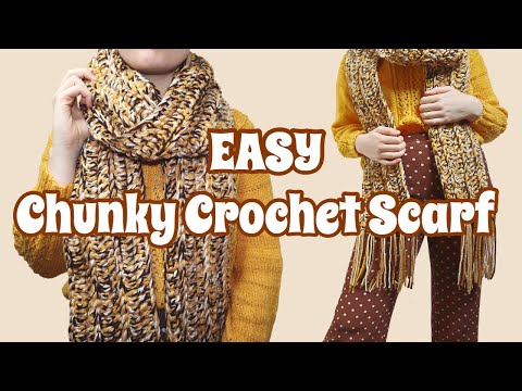 *QUICK & EASY* Chunky Crochet Scarf Tutorial | Using...