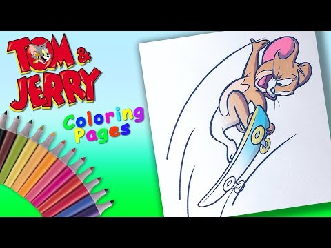 Tom and Jerry Coloring Book #ForKids #TomAndJerry Coloring Pages  Jerry skateboarding