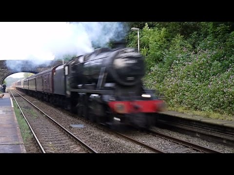 LMS Stanier Class 8F 48151 at speed on The Fellsman at Pleasington 6th August 2014