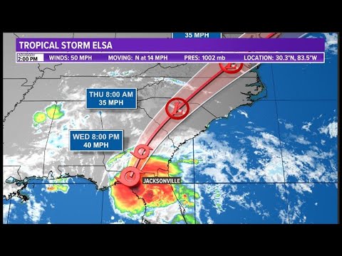 Live coverage of Tropical Storm Elsa