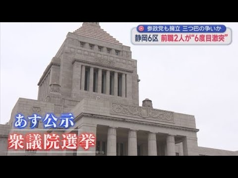 YouTube Video あす衆院選公示　今回も激戦に！？静岡６区の立候補予定者は