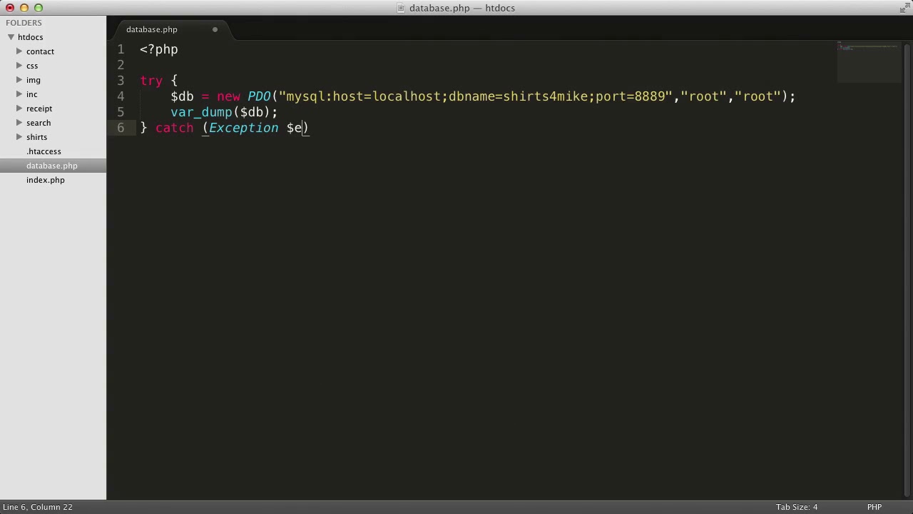 Using PHP with MySQL : Handling Exceptions