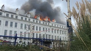 Aerial footage: Eastbourne hotel fire