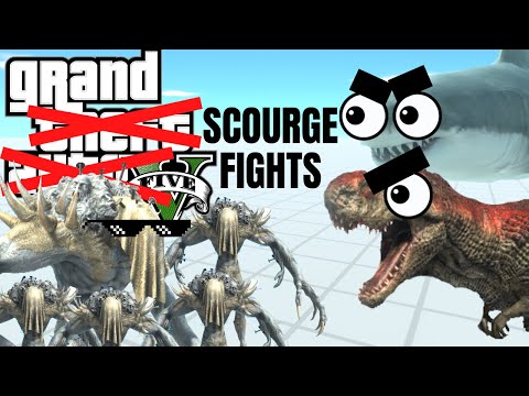 GRAND SCOURGE FIGHTS! VS X5 AQUATCS + C.DINOS - ANIMAL REVOLT BATTLE SIMULATOR