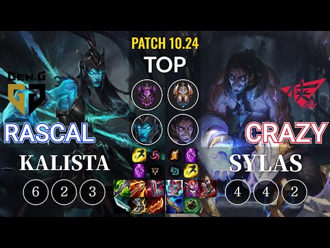 GEN Rascal Kalista vs RW Crazy Sylas Top - KR Patch 10.24