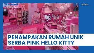 Viral, Penampakan Rumah Pink Bertema Hello Kitty, Perabotan Full Gambar Hello Kitty