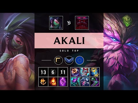 Akali Top vs Ornn: Triple Kill, Unstoppable - EUW Diamond Patch 14.24