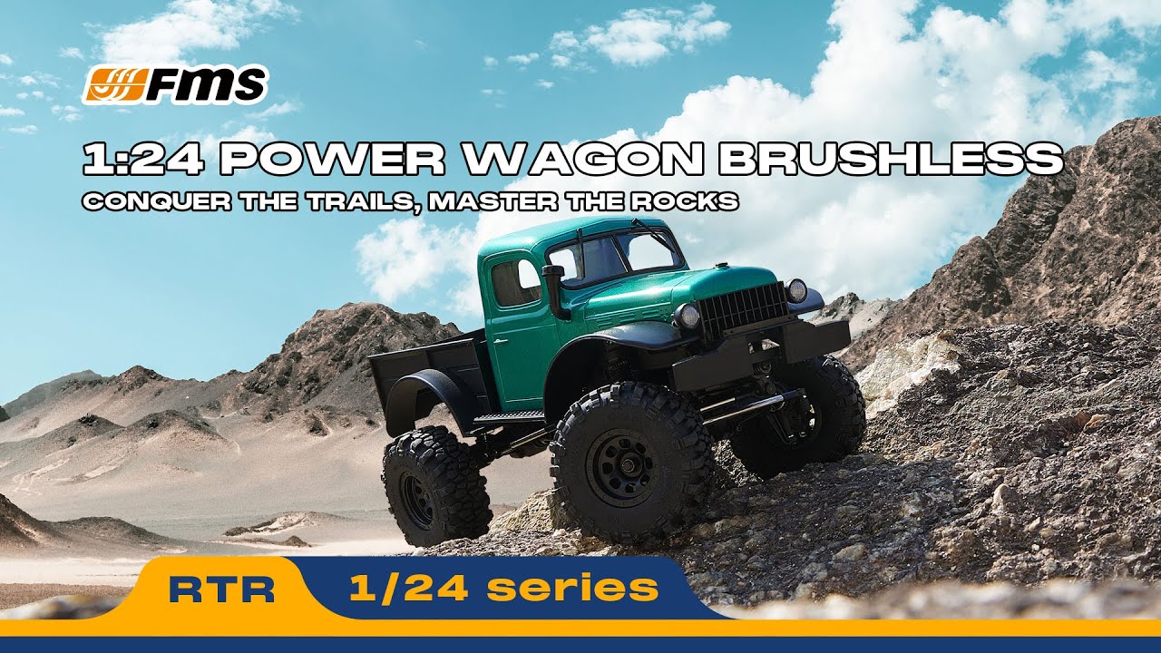 FMS 1:24 FCX24 POWER WAGON RTR ブラシレス Camión de potencia FCX24 a escala 1:24 | RTR sin escobillas | FMS