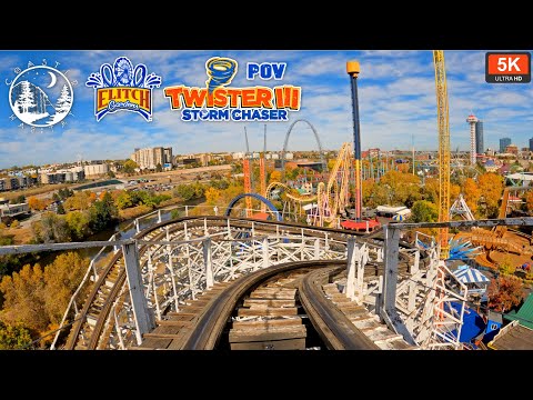 Front row point of view footage of Twister III: Storm Chaser