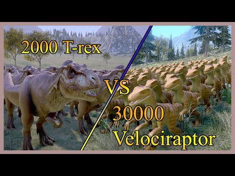 2000 T-rex vs 30000 Velociraptor - Mezozoik Dinosaurs Battle -  Ultimate Epic Battle Simulator