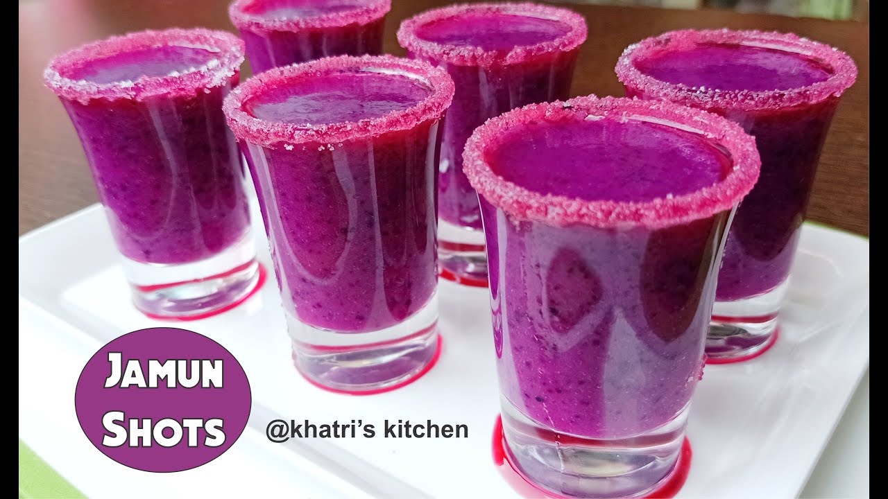 Jamun Shots Recipe - Street Style Jamun Shots - Blueberry Juice - By Khatri's Kitchen