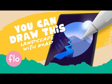 You Can Draw This LANDSCAPE with a ROAD in PROCREATE