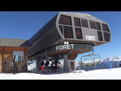 Risalita integrale seggiovia Poma "Forêt" - Villeneuve / Télésiège / sedežnica / sedačková lanovka