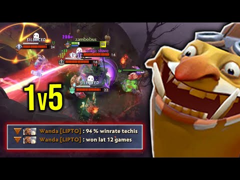 When They Meet 94% Winrates Techies - WTF Insane 1v5 Delete Everyone