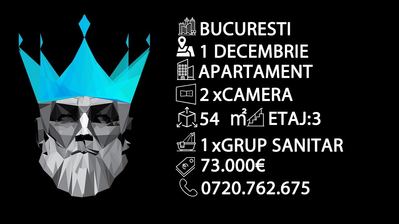 Tur video 1 Decembrie | 2 Camere | Centrala Proprie | Parcare | 2 Balcoane | Decomandat  