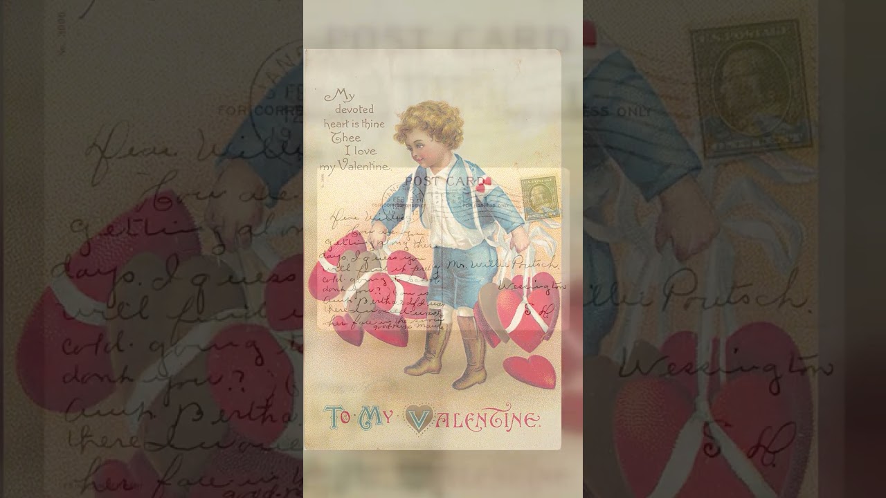 Valentine Postcard, Divided Back, Janesville WI, 1912 Video