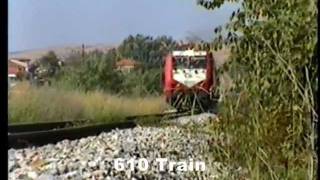 preview picture of video 'Greek Railways Macedonia - Adtranz+AEG DMU passes Fotolivos'