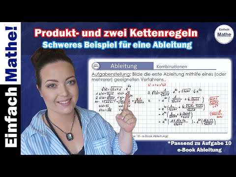 Kombination von Ableitungsregeln | Produkt- und zwei Kettenregeln (schwer) by einfach mathe!