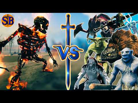 Summoned Troll vs Every Mob | Valheim Mob Battle