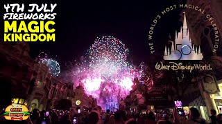 4th July Fireworks at a VERY BUSY Magic Kingdom in Disney World!