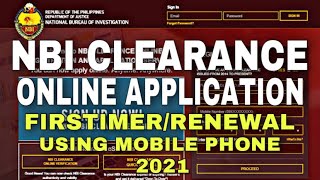 NBI CLEARANCE RENEWAL/FIRSTIMER ONLINE APPLICATION USING MOBILE PHONE 2021