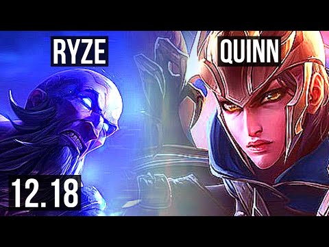 RYZE vs QUINN (TOP) | 1.3M mastery, 600+ games, 3/1/2 | KR Grandmaster | 12.18