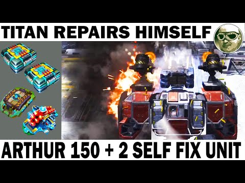 ARTHUR 150 LVL 2 SELF FIX UNIT 25 LVL & ARMOR KIT & ANTIMATTER WAR ROBOTS TITAN REPAIRS HIMSELF