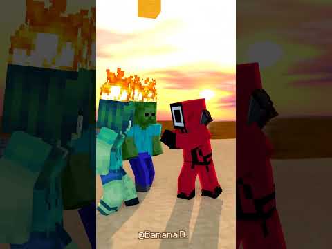 Zombie Team VS SQUID GAME Team LOVE Battle in Beach