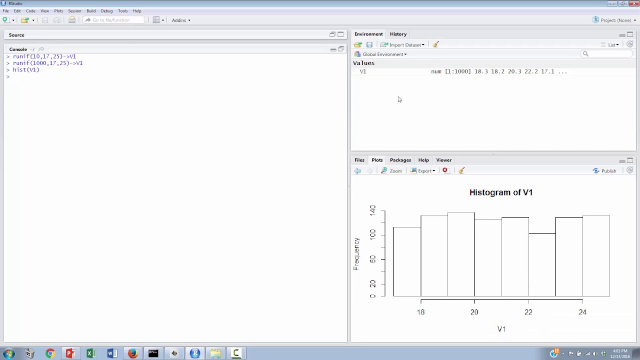 Random Numbers & Histograms in R Studio