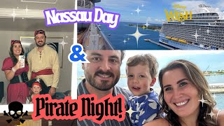 DISNEY FAMILY CRUISE | First Full Day on the DISNEY WISH | Family PIRATE NIGHT🏴‍☠️