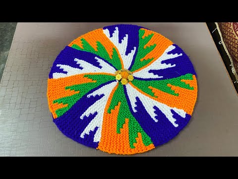 32 फंदे का पायदान बनाना समझे बिलकुल ही आसान तरीक़े से । Doormat tutorial in hindi step by step.