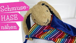 Schmusetuchtier Hase Flopsy | Schnuffeltuch Tier nähen | Schnuffelhase DIY Nähanleitung | mommymade