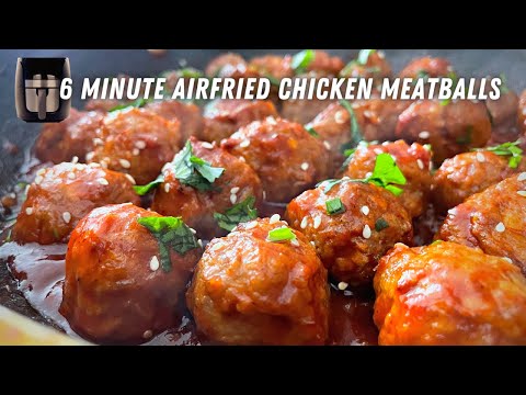 Honey Garlic Chicken Meatballs Recipe | Instant Air fryer Recipe | 6 Minute Meatballs Recipe