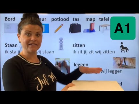 NT2 A1 LES 7A🧍‍♂️staan🐒zitten 🫳📚leggen  ✋🗂️ zetten ✏️💼🪑  #learndutch