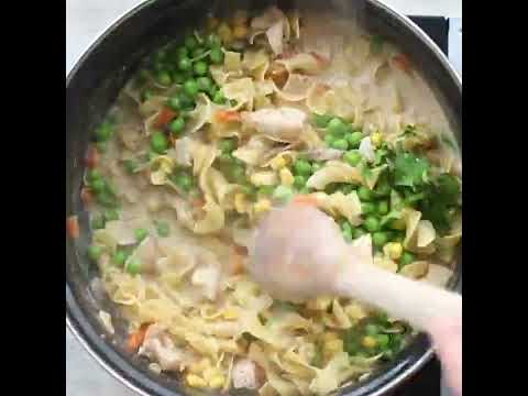 Chicken Pot Pie Noodles Recipe