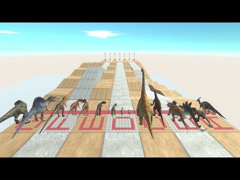ARBS Speed Test. Which course is the fastest? Dinosaur Edition! | Animal Revolt Battle Simulator