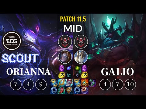 EDG Scout Orianna vs Galio Mid - KR Patch 11.5