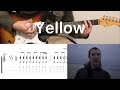 Coldplay - Yellow (guitar cover with tabs & chords)