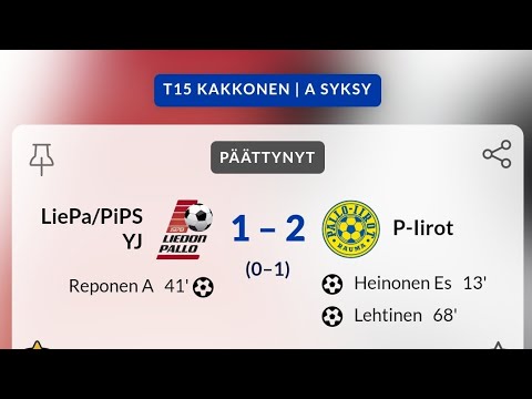 LiePa/PiPS YJ - Pallo-Iirot (T15 Kakkonen, 1.9.2024)