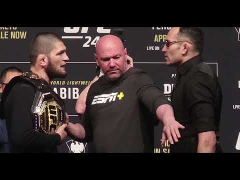 Khabib Nurmagomedov and Tony Ferguson FACE-OFF to Dragon Ball Z Music (things get out of hand)