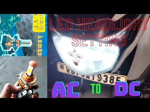 How to install cyt H4 Led headlight for RTR bike.led light kese lagate hai. AC to DC light fitting