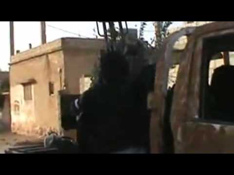 التصدي للطيران الحربي  في بلدة معربة في ريف درعا بواسطة رشاش 23 من قبل كتيبة المهاجرين