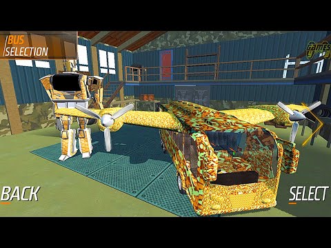 Robot Flying Bus Army Transformation: Flying Bus City Simulator - Android Gameplay