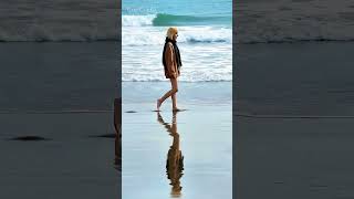 Walking on the beach #ai #capcut #beautiful
