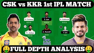 CSK vs KKR Dream team, CSK vs KOL 1st match, IPL 2022 CSK VS KOL, KKR VS CSK, Chennai Vs Kolkata